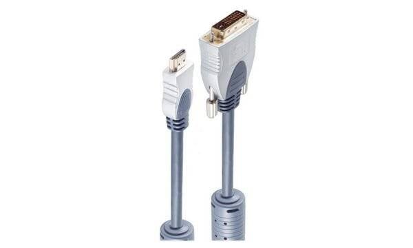 HDMI / DVI-D 24+1 Video-Kabel, 2x Ferrit, vergoldete Kontakte, 1m-3