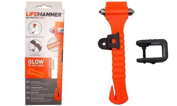 LEINA Notfallhammer, mit Gurtschneider, orange (8942020)-0