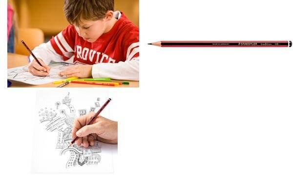 Bleistift tradition 4B schwarz-rot-1