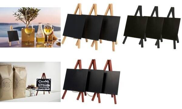 Securit Tisch-Kreidetafel MINI mit Staffelei, buche-5
