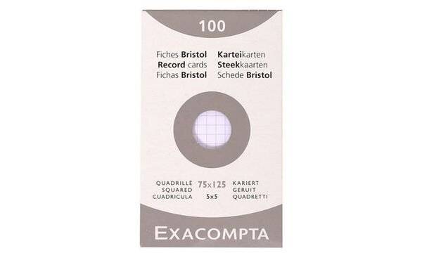 EXACOMPTA Karteikarten, 75 x 125 mm, blanko, weiß-1