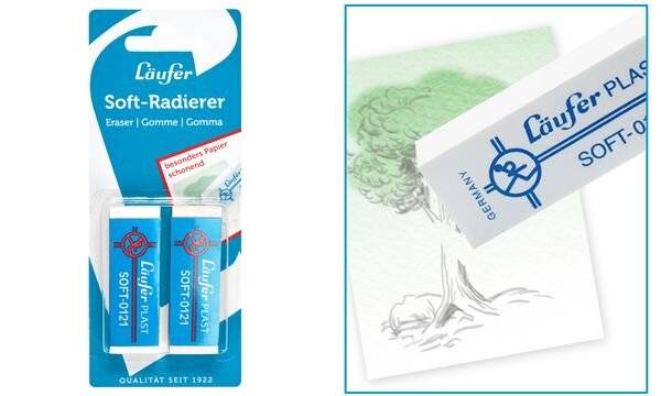 Radierer Plast Soft 0121 65x21x12mm weiß VE=2 Stück-1
