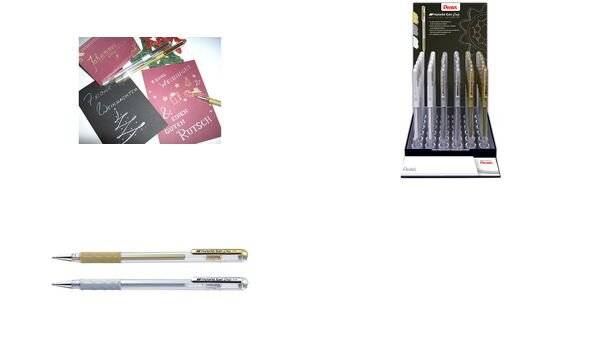 Pentel Gel-Tintenroller K118, gold und silber, Display-1