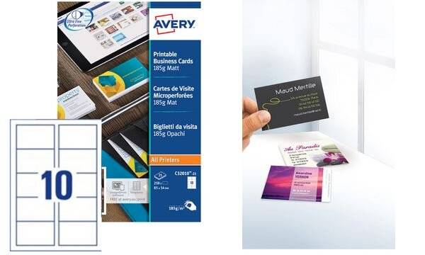 AVERY Cartes de visite Quick&Clean, 185 g/m2, blanc mat-1