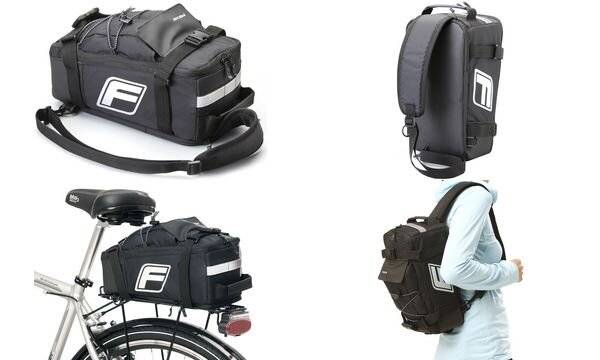 FISCHER Fahrrad-Gepäckträgertasche 2in1, schwarz (11580233)-0