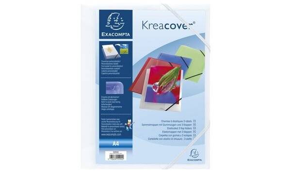 Sammelmappemit 3 Klappen Kreacover DIN A4 PP, weiß-3