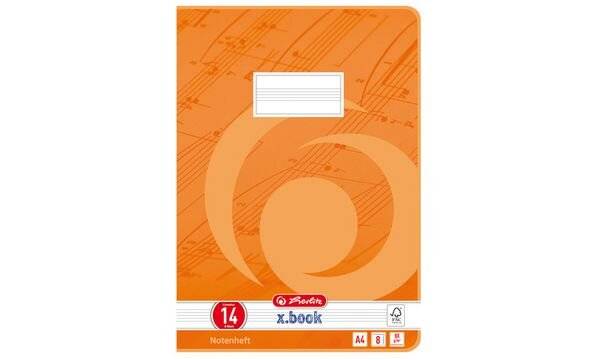 herlitz Notenheft x.book, DIN A4, Lineatur 14, 8 Blatt (3324407)-0