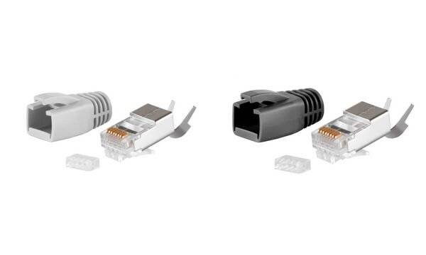 Stecker SET für Verlegekabel bis AWG 23 grau VE 10-1