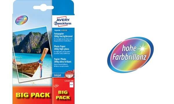AVERY Zweckform Everyday Inkjet Fotopapier, glänzend, 10 x15, 200 g/m²-1