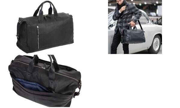 Alassio Reisetasche "Weekender TORO", aus Leder, schwarz-1