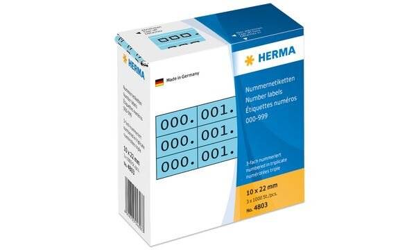 HERMA - Schwarz, Gelb - 10 x 22 mm 3000 Etikett(en) (1000 Bogen x 3)-5