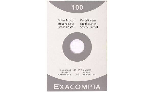 EXACOMPTA Karteikarten, 100 x 150 mm, blanko, weiß-1