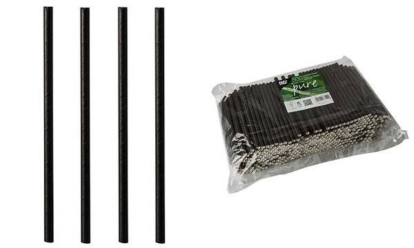 PAPSTAR Papier-Trinkhalm "pure", 250 mm, schwarz (6488931)-0