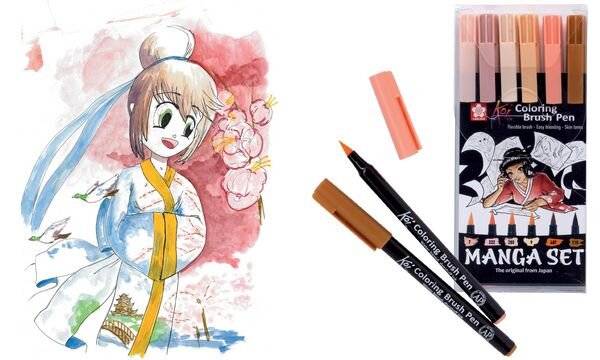 SAKURA Manga-Set Koi Coloring Brush, 6er Etui-1