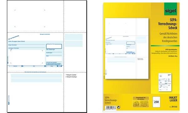sigel Bankformular "PC-Sepa-Verrechnungs-Scheck", A4-4