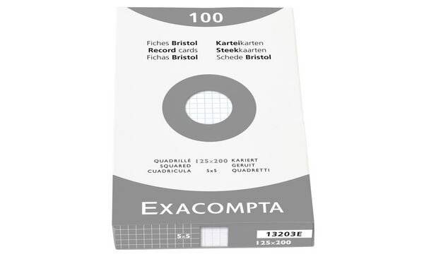 EXACOMPTA Karteikarten, 125 x 200 mm, blanko, weiß-1