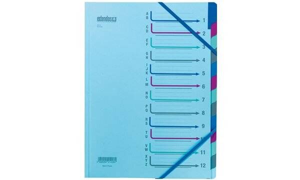 extendos Ordnungsmappe 43, 12 Fächer, mit Eckspanngummi-1