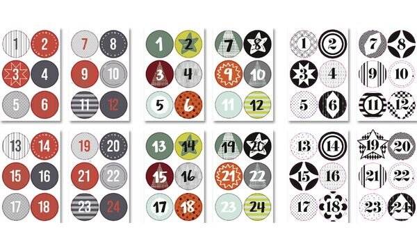folia Weihnachts-Sticker "ADVENTSKALENDER", sortiert (57906098)-0