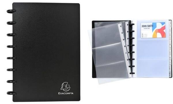 EXACOMPTA Visitenkarten-Ringbuch, DIN A5, schwarz (8701538)-2