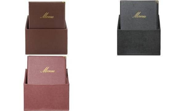 Securit Speisekarten-Mappe CLASSIC, A4, 20er Box, schwarz (70020131)-1