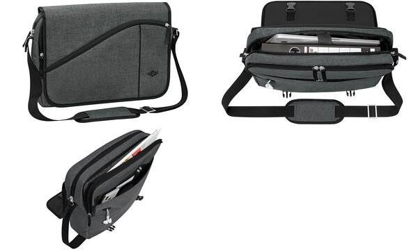 WEDO College - Junge/Mädchen - Messenger Bag - Schwarz - Reißverschluss - Grau --3