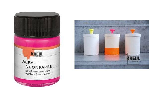 KREUL Acryl-Neonfarbe im Glas, neonorange, 50 ml (57602077)