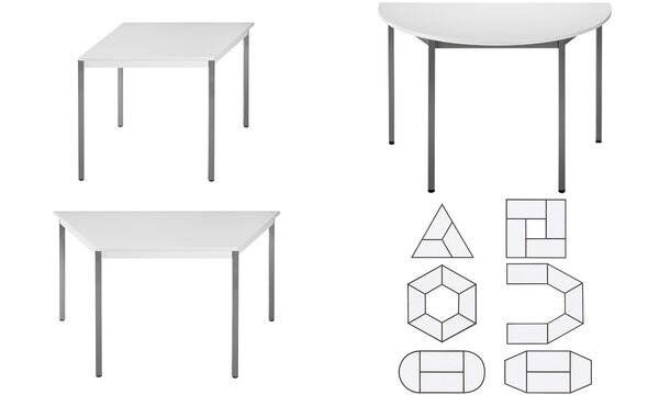 SODEMATUB Beistelltisch 147DRGG, halbrund, grau/grau (71220067)