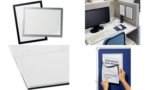 DURABLE Folienrahmen DURAFRAME GRIP, mit Klett-Rückseite, silber, DIN A4-4