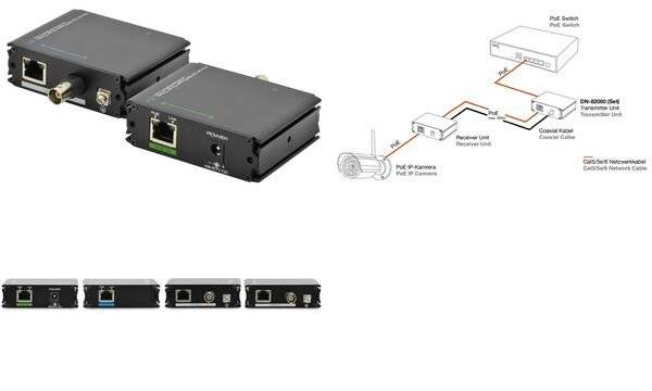 DIGITUS - Fast Ethernet PoE + VDSL Extender, 802.3 af/at-9