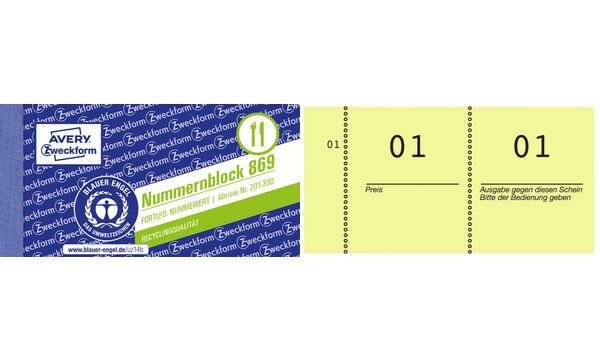 AVERY Zweckform Nummernblock 1 - 1000, 105 x 53 mm, orange (7210870)