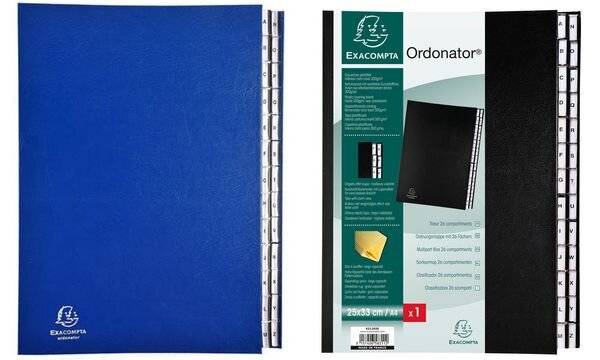 Exacompta Ordnungsmappe Deckel dehnbar 26 Fächer A-Z A4 Blau 621229E-5