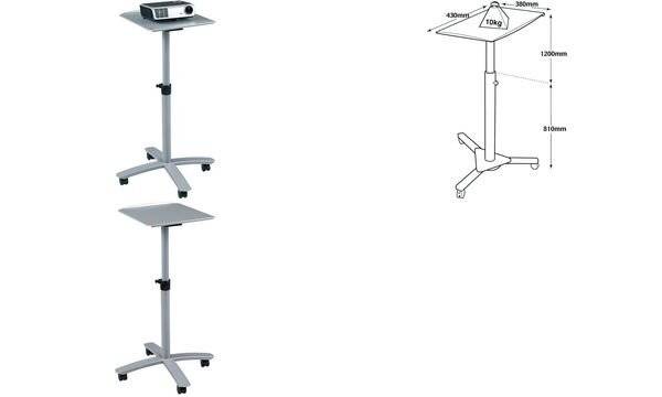 Projektionswagen 38x81-120x43cm grau/schwarz-2