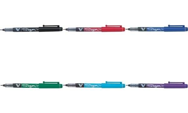 Pilot V-Sign, Stick Pen, Rot, Rot, 0,6 mm, 0,6 mm, Medium-2