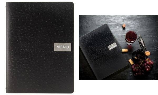 Securit Speisekarten-Mappe EGO, DIN A4, aus Leder, schwarz (70020309)-0