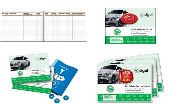 sigel Formularbuch "Fahrtenbuch Pkw" mit gratis Parkscheibe-1