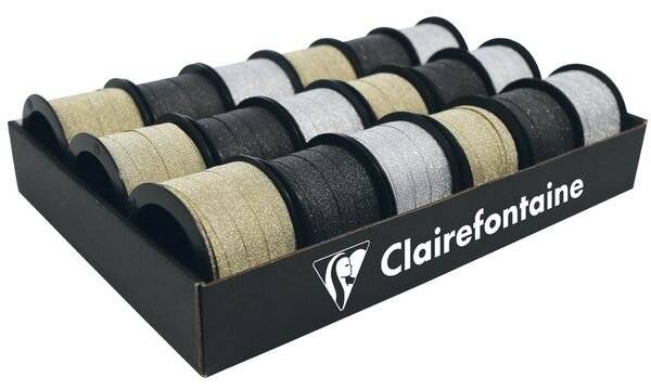 Clairefontaine Geschenkband auf Spule "Fantasy", glitter (87001330)