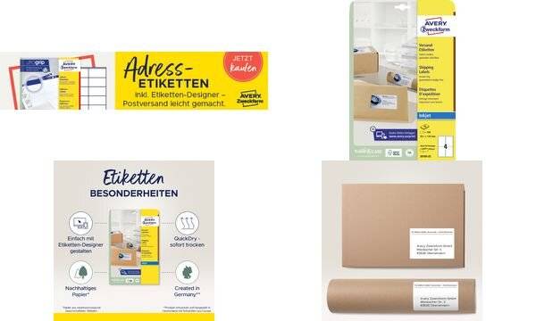 AVERY Zweckform Inkjet Versand-Etiketten, 99,1 x 139 mm-1