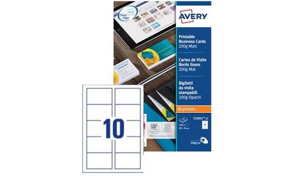 AVERY Cartes de visite Quick&Clean, 200 g/m2, blanc mat-1