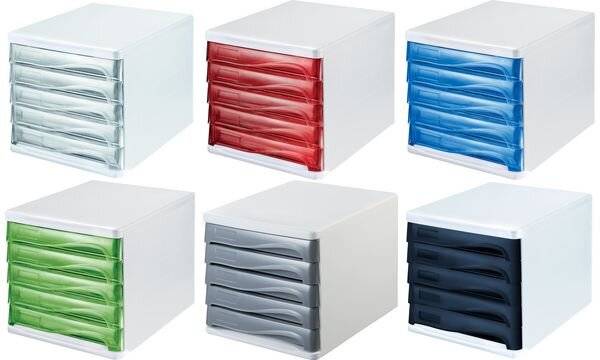 Schubladenbox economy DIN A4-C4 l.gr/rt.tr-2