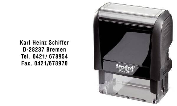 trodat Textstempel Print 4.0 44084 38x14mm 4zeilig Kissen schwarz-3