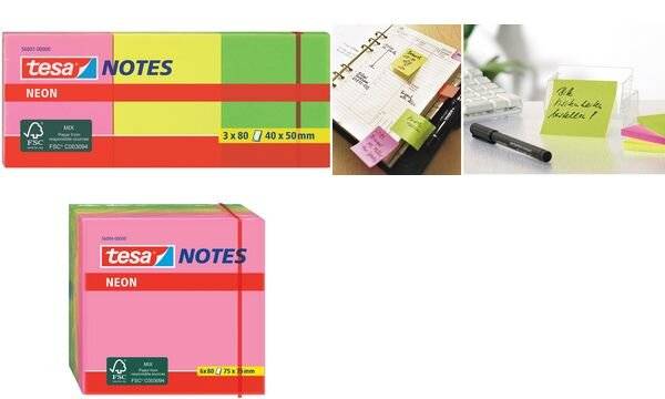 Tesa Neon - Notizen - 40 x 50 mm - 240 Blatt (3 x 80)-6