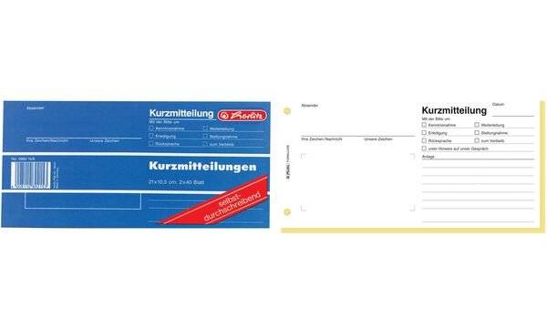 Formularbuch Kurzmitteilung 21x10,5cm 50 Blatt-1