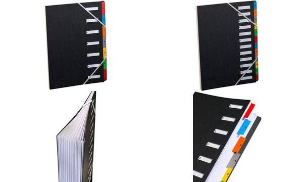 extendos Pultordner, DIN A4, 1-12, 12 Fächer, schwarz-1