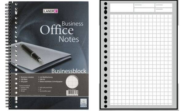 LANDRÉ Businessblock mit Spirale, A4, 100 Blatt, kariert (5400012)-0
