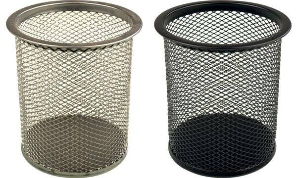 helit Stifteköcher Mesh H2518100 9x10cm rund 1Fach Metall silber-2