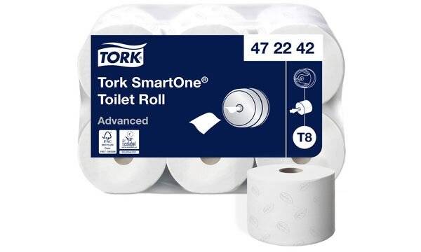 TORK Großrollen-Toilettenpapier SmartOne, 2-lagig, 207 m (6700087)-0