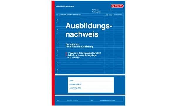 HERLITZ - Ausbildungsnachweis wöchentliche/monatliche Eintragungen Formularbuch 1 St.-2