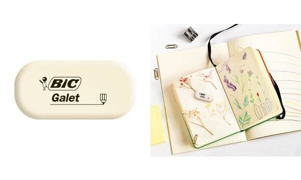 BIC Kautschuk-Radierer Galet, weiß, oval-1