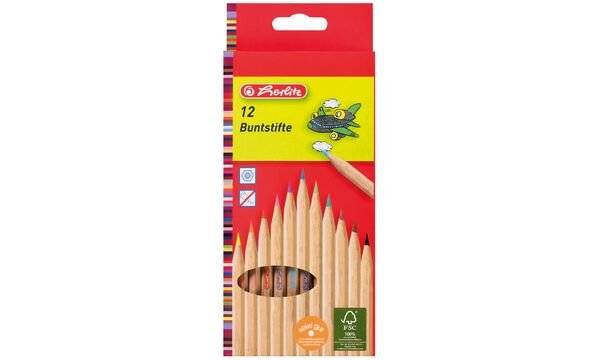 herlitz Buntstifte, 12er Kartonetui, Naturholz - 8660086 - 1 Stück-0