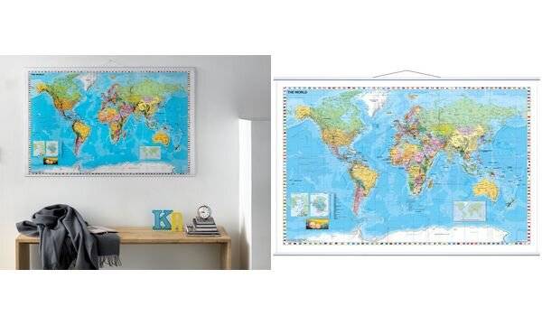 Kartentafel Welt 137x97cm laminiert-3